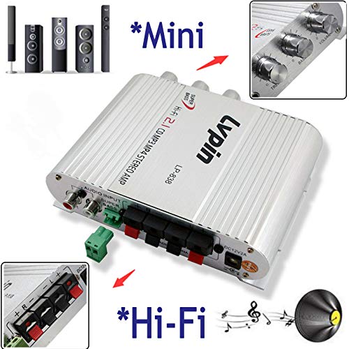 CBK Mini Hi-Fi Stereo Amplifier Amp Radio MP3 with Adapter for Car Bus Motorcycle Home 200W 12V