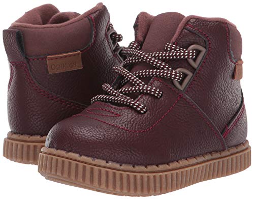 OshKosh B'Gosh Boy's Haskell Ankle Boot, Dark red, 11 M US Little Kid