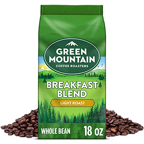 Green Mountain Coffee Roasters Breakfast Blend, Whole Bean Coffee, Light Roast, 18 Ounce (Pack of 1)