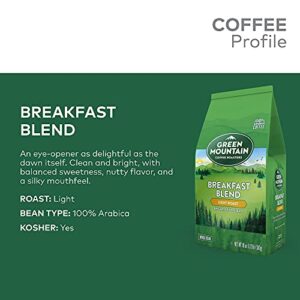 Green Mountain Coffee Roasters Breakfast Blend, Whole Bean Coffee, Light Roast, 18 Ounce (Pack of 1)