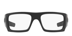 oakley men's det cord rectangular glasses (matte black, 61 mm) bundle with large metal vault case and usa flag lens cleaning kit