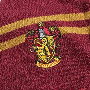 Harry Potter Hogwarts Houses Knit Gryffindor Scarf & Pom Beanie Set (Gyffindor)