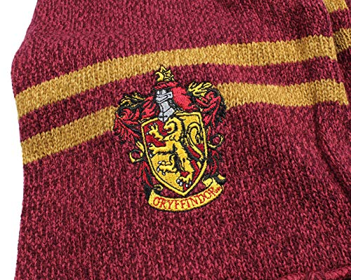 Harry Potter Hogwarts Houses Knit Gryffindor Scarf & Pom Beanie Set (Gyffindor)