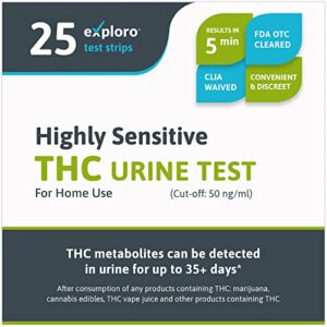 exploro highly sensitive thc urine drug test - when you flush your system of weed and do detox for marijuana at home drugtest 25 strips marijuana, edibles testing kit