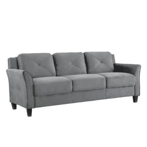 lifestyle solutions collection grayson micro-fabric sofas, 80.3" x 32" x 32.68", dark grey