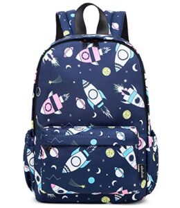 abshoo little kids toddler backpacks for boys and girls preschool backpack with chest strap (rocket navy)