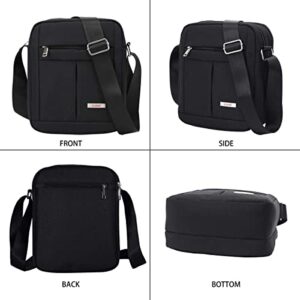 KL928 Men's Messenger Bag - Crossbody Shoulder Bags Travel Bag Man Purse Casual Sling Pack for Work Business (1401-2-Black)