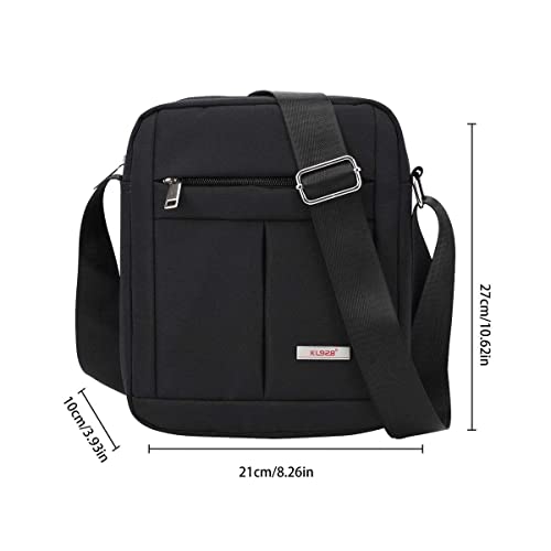 KL928 Men's Messenger Bag - Crossbody Shoulder Bags Travel Bag Man Purse Casual Sling Pack for Work Business (1401-2-Black)