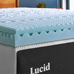 Lucid 2 Inch Mattress Topper King - Memory Foam Mattress Topper King - 5 Zone Gel Infusion - CertiPur Certified Foam