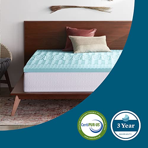 Lucid 2 Inch Mattress Topper King - Memory Foam Mattress Topper King - 5 Zone Gel Infusion - CertiPur Certified Foam