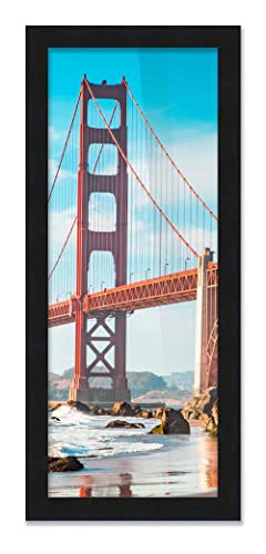 12x5 Frame Black Picture Frame - Complete Modern Photo Frame Includes UV Acrylic Shatter Guard Front, Acid Free Foam Backing Board, Hanging Hardware Wood Wall Frames for Family Photos - no Mat