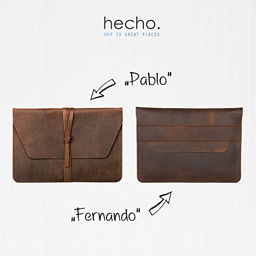hecho. Leather Case with Pencil Holder "Fernando" for iPad Pro 12.9 Case (M1, M2 | 2018-2022 | 3rd, 4th, 5th & 6th generation) - Handmade & Fair Trade (iPad Pro 12.9 Sleeve Leather, Cover Bag Skin)