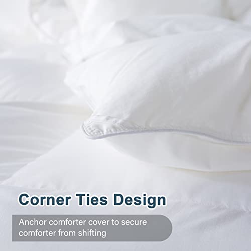 WhatsBedding Feather Down Comforter California King- All Season Luxurious Hotel Collection Bed Comforter - 100% Cotton Cover Medium Warmth Duvet Insert with Corner Tabs - 104x96 Inch