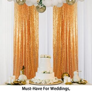 Sequin Curtains 2 Panels 2FTx8FT Gold Glitter Backdrop Gold Sequin Photo Backdrop Wedding Pics Backdrop Y1121