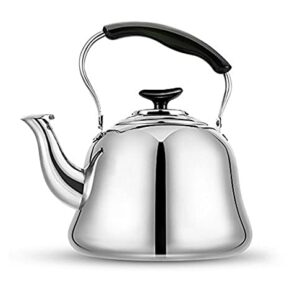 Tea Kettle Stovetop Teapot 2 Liter Stainless Steel Hot Water Kettle Whistling -Mirror Finsh,Folding Handle,Fast To Boil, Whistling Teakettles