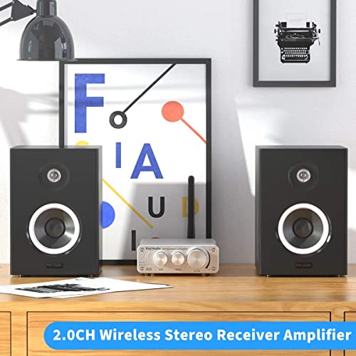 Fosi Audio BT10A-S Bluetooth 5.0 Stereo Audio Receiver Amplifier 100W TPA3116 2 Channel Mini Hi-Fi Class D Integrated Amp for Home Passive Speakers with Power Supply