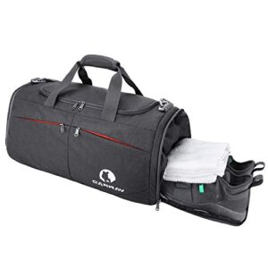 canway sports gym bag, travel duffel bag with wet pocket & shoes compartment for men women, 45l, lightweight