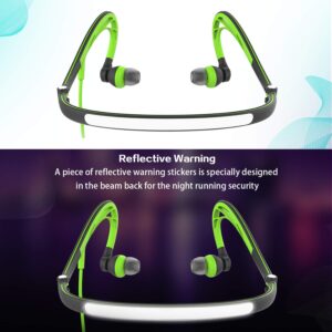 mucro Sports Earbuds Wired Running Headphones with Microphone, Neckband in-Ear Stereo Workout Earphones Designed for Jogging Gym Headsets,Green