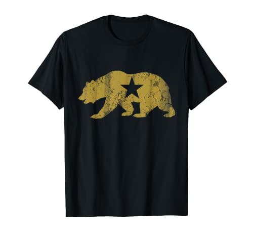 California Golden State Bear Vintage Distressed Graphic T-Shirt