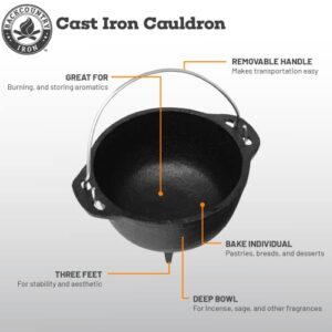 Backcountry Iron 4.75 inch Cauldron Cast Iron Country Kettle for Wicca and Witchcraft