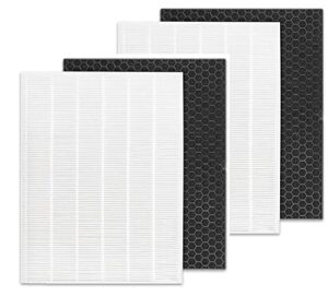 altec filters compatible with 116130 filter h replacement for winix air purifier 5500-2, 2 hepa filters & 2 activiated carbon honeycomb filters