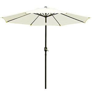sunnyglade 9' patio umbrella outdoor table umbrella with 8 sturdy ribs (beige)