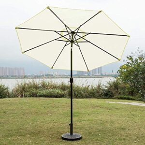 Sunnyglade 9' Patio Umbrella Outdoor Table Umbrella with 8 Sturdy Ribs (Beige)