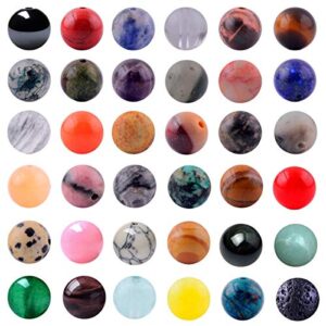 natural stone beads 100pcs round genuine real stone beading loose gemstones hole size 1mm diy smooth bead for bracelet necklace earrings jewelry making (natural stone beads multicolor, 8mm)