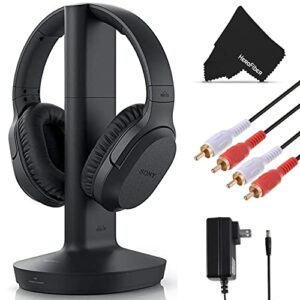 sony wireless headphones for tv watching, home theater headphones, (whrf400r) with transmitter dock (tmrrf400) includes: ac adapter, sony rechargeable battery, stereo mini plug cable