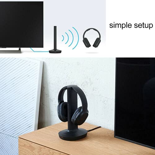 Sony Wireless Headphones for TV Watching, Home Theater Headphones, (WHRF400R) with Transmitter Dock (TMRRF400) Includes: AC Adapter, Sony Rechargeable Battery, Stereo Mini Plug Cable