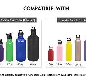 Straw Lid Compatible for Hydro Flask Standard Mouth, Simple Modern Ascent Lid with Straw. Replacement Cap Multi-Compatible with 1.91" Mouth 18 oz, 21 oz, 24 oz Insulated Water Bottle Flip Top (A-1 PC)