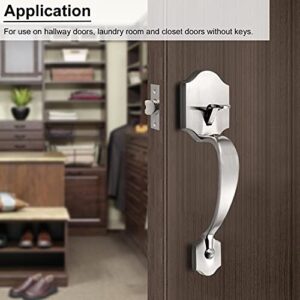 Knobonly Single Cylinder Handleset with Lever Handle for Interior Doors, Contemporary Hardware Single Cylinder Deadbolt Handle Set Satin Nickel, Reversible for Right/Left Handed Door