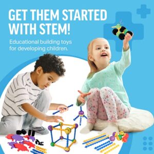 STEM Master Building Blocks Educational Toys Ages 4-8 - STEM Toys Kit w/176 Durable Pieces Stem Toys for Kids 5-7 Year Old