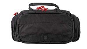 grey ghost gear range bag, black with red zipper pulls, range bag