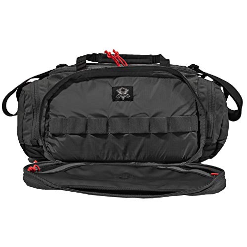 Grey Ghost Gear Range Bag, Black with Red Zipper Pulls, Range Bag