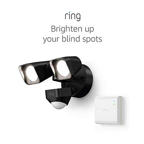Ring Smart Lighting – Floodlight, Wired, Outdoor Motion-Sensor Security Light, Black (Starter Kit)