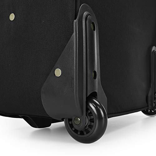 U.S. Traveler New Yorker Lightweight Softside Expandable Travel Rolling Luggage, Black/Grey, 4-Piece Set (15/21/25/29)