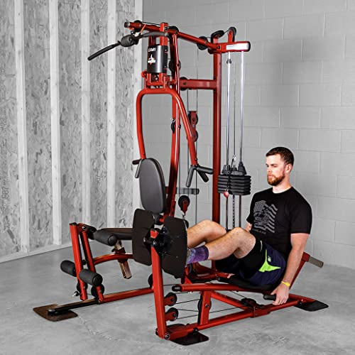 Body-Solid (EXM1LPS) Multi-Station Home Gym Machine, Arm & Leg Strength Training Functional Exercise Workout Station for Weight Lifting and Bodybuilding, 160lbs. Weight Stack with Leg Press