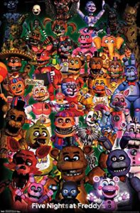 trends international five nights at freddy's - ultimate group wall poster, 22.375" x 34", unframed version
