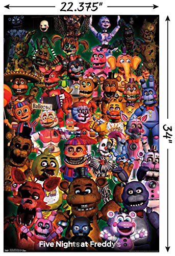 Trends International Five Nights at Freddy's - Ultimate Group Wall Poster, 22.375" x 34", Unframed Version