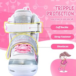 Kuxuan Skates Saya Roller Skates Adjustable for Kids,with All Wheels Light up,Fun Illuminating for Girls and Ladies - Pink M