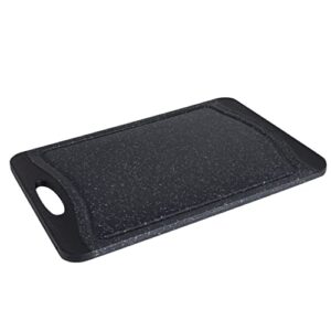 kitchen details granite look cutting board | medium | 11.5” x 8” | non-slip grip | reversible surface | outside drip edge | black