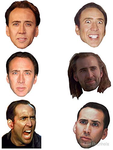 LA STICKERS Nicolas Cage Faces - Sticker Graphic - Auto, Wall, Laptop, Cell, Truck Sticker for Windows, Cars, Trucks