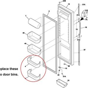 240323001 White Refrigerator Replacement Door Bin Side Shelf for Frigidaire Electrolux, Repalce 240323007, 890954, AP2115741, AH429724, EA429724, PS429724.