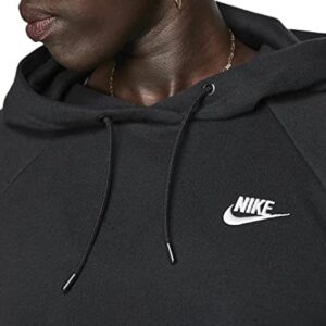 Nike Women's Sportswear Essential Fleece Hoodie (XL, Black/White)