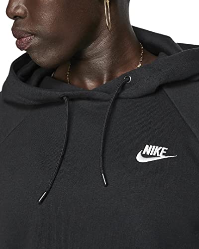 Nike Women's Sportswear Essential Fleece Hoodie (XL, Black/White)