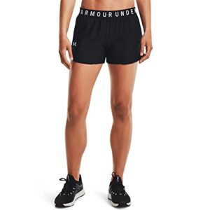 under armour womens play up 3.0 shorts , black (001)/white , x-small