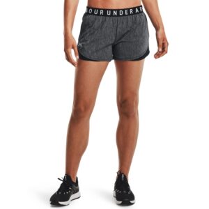 under armour women's play up twist shorts 3.0 , black (001)/white , x-large