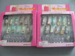 Zfiniding Dollhouse Furniture - Wine Rack with Wine Bottles and Liquor Bottles for Barbie Dolls