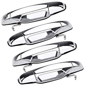 faersi 4pcs outside exterior door handle front rear driver & passenger side replacements for cadillac escalade chevy silverado gmc sierra yukon pickup truck suv 2007 2008 2009 2010 2011 2012 2013